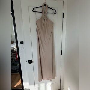 BHLDN Ruby Twist Halter Satin Gown size 4